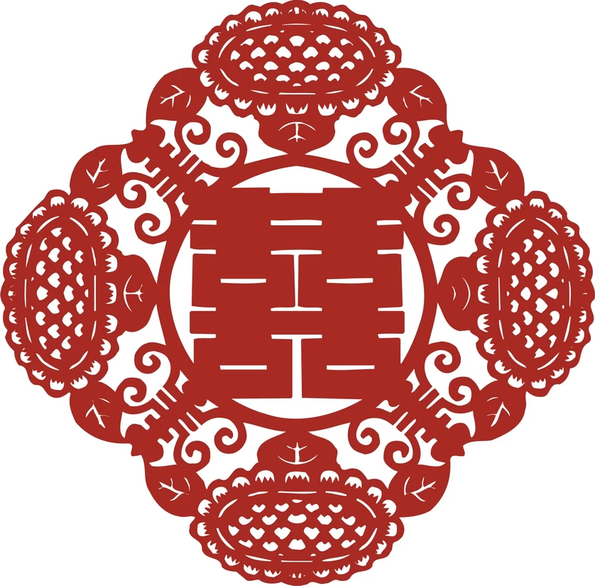 中国风中式传统喜庆民俗人物动物窗花剪纸插画边框AI矢量PNG素材【2797】